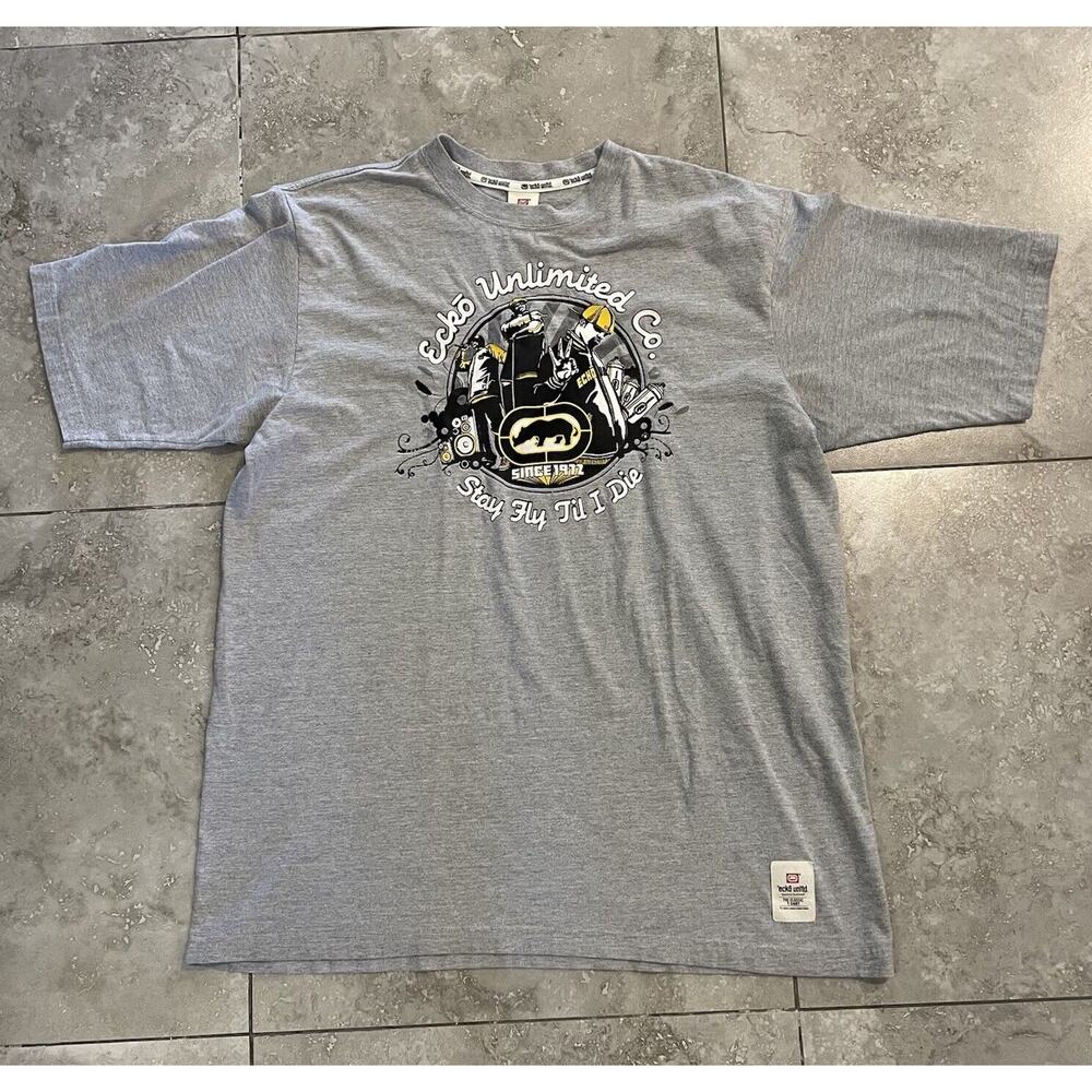 Ecko Unltd Shirt Skateboard Rap Hip Hop R&B Skate Y2K Punk Tee Rhino 3XL XXXL